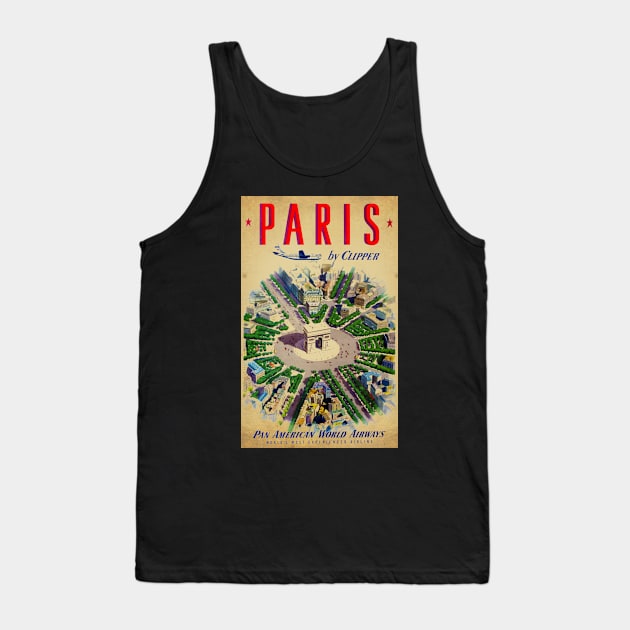 Retro poster - travel - vintage - Paris Tank Top by Labonneepoque